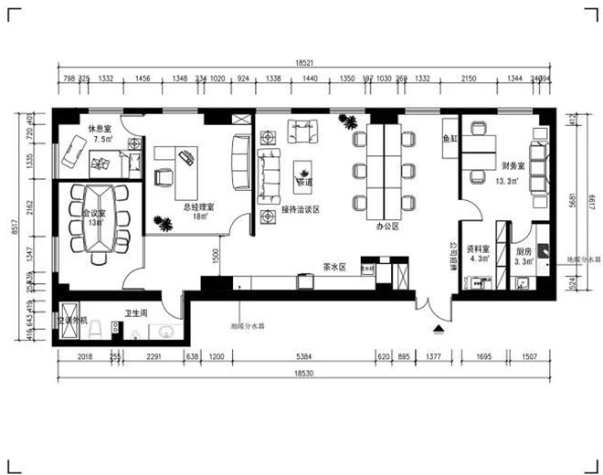办公室装修平面图 苏州厂房装修